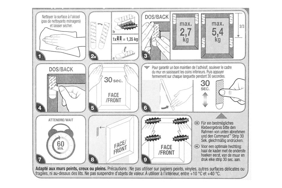 Removable mounting (no drilling) 4 pairs